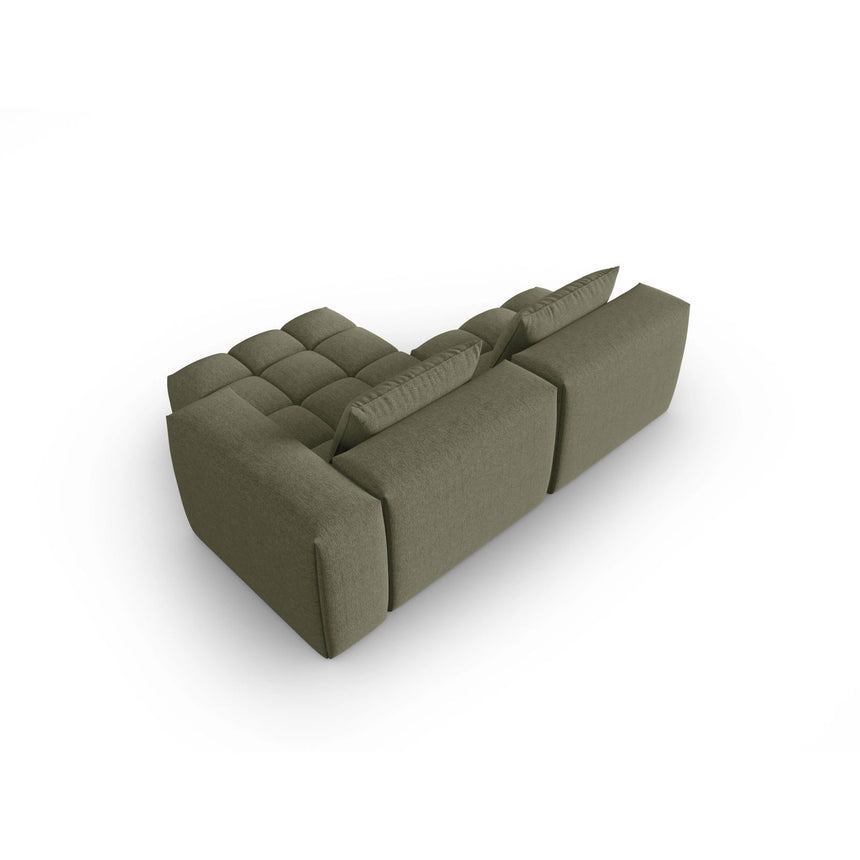 Verona Modulares 3-Sitzer Ecksofa, Rechte Seite, aus Strukturierter Stoff in Dunkles olivgrün (Sorella 34), 205x145 cm von Cosmopolitan Design – Bild 5