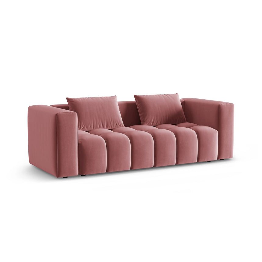 Verona Modulares 3-Sitzer Sofa aus Samt in Flamingo (Casino Salmon), 252x98 cm von Cosmopolitan Design – Bild 3