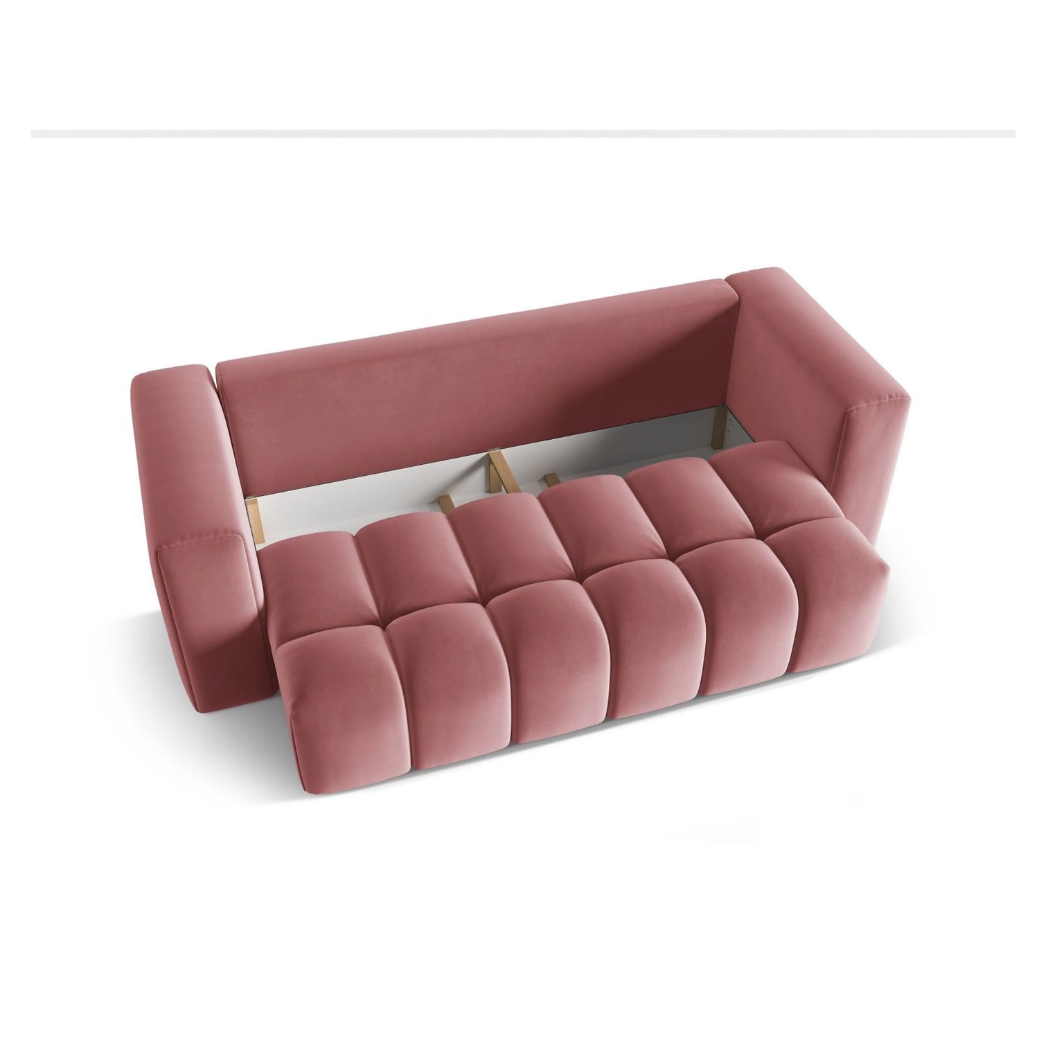 Verona Modulares 3-Sitzer Sofa aus Samt in Flamingo (Casino Salmon), 252x98 cm von Cosmopolitan Design – Bild 4