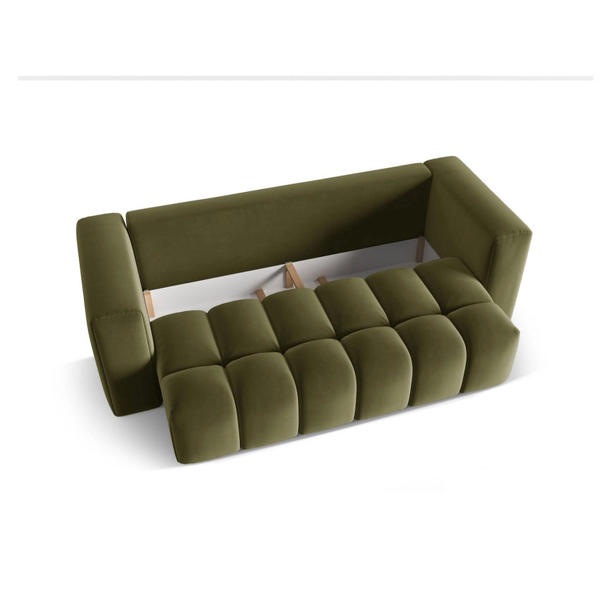 Verona Modulares 3-Sitzer Sofa aus Samt in Hellgrün (Casino Forest), 252x98 cm von Cosmopolitan Design – Bild 4