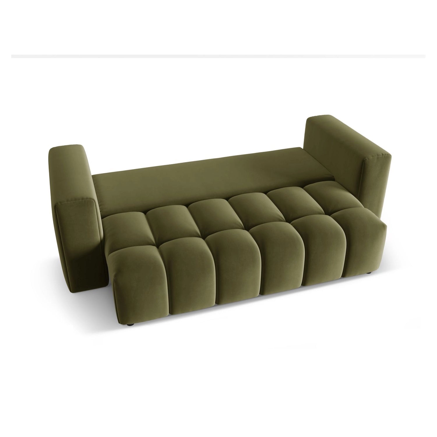 Verona Modulares 3-Sitzer Sofa aus Samt in Hellgrün (Casino Forest), 252x98 cm von Cosmopolitan Design – Bild 5