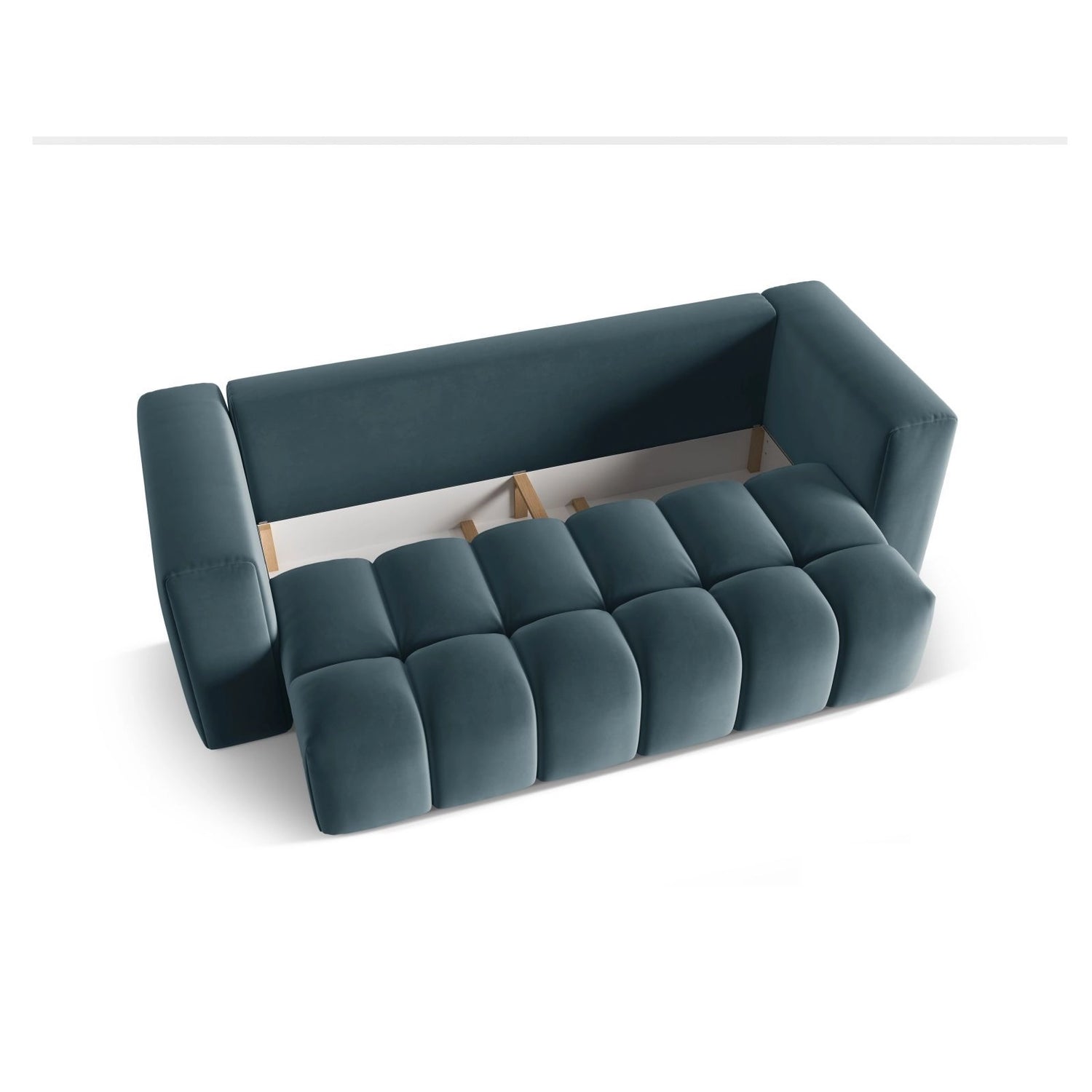 Verona Modulares 3-Sitzer Sofa aus Samt in Pastellblau (Casino Dark Blue), 252x98 cm von Cosmopolitan Design – Bild 4