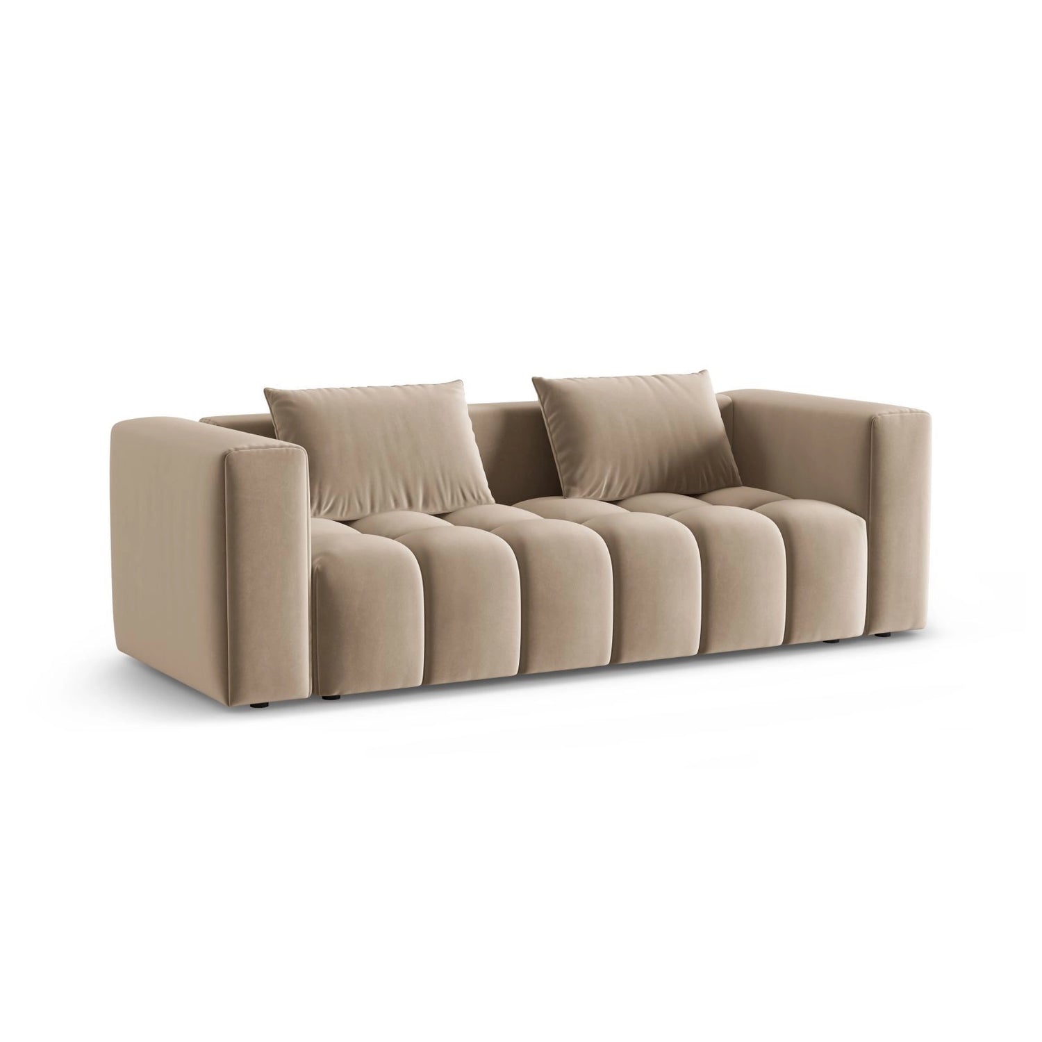 Verona Modulares 3-Sitzer Sofa aus Samt in Sand (Casino Lion), 252x98 cm von Cosmopolitan Design – Bild 3