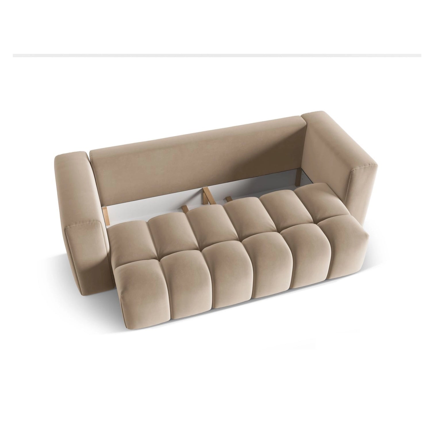 Verona Modulares 3-Sitzer Sofa aus Samt in Sand (Casino Lion), 252x98 cm von Cosmopolitan Design – Bild 4