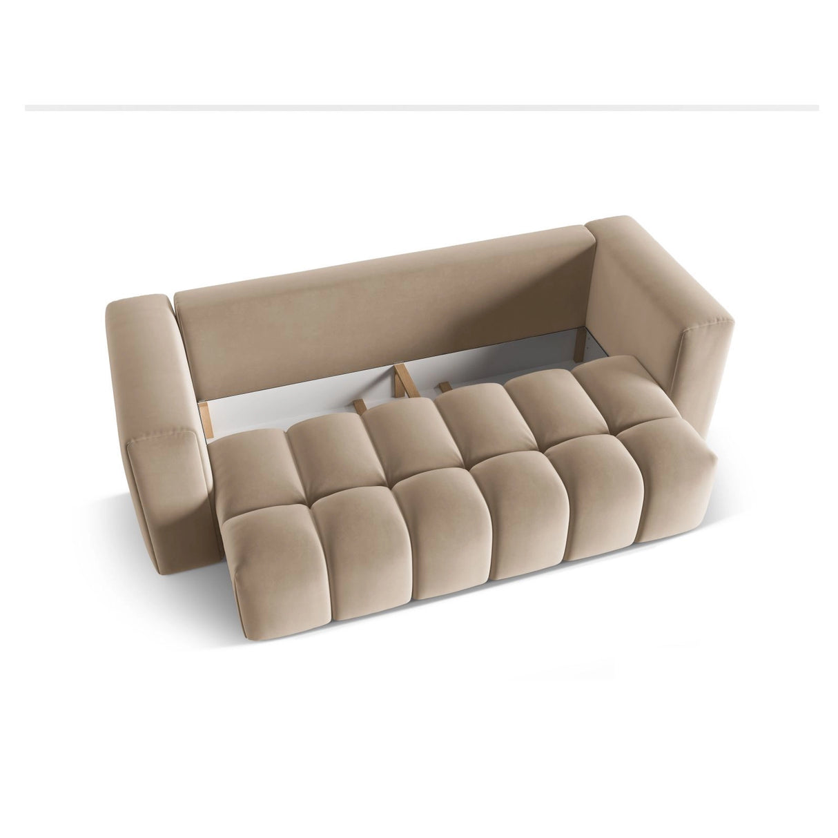 Verona Modulares 3-Sitzer Sofa aus Samt in Sand (Casino Lion), 252x98 cm von Cosmopolitan Design – Bild 4