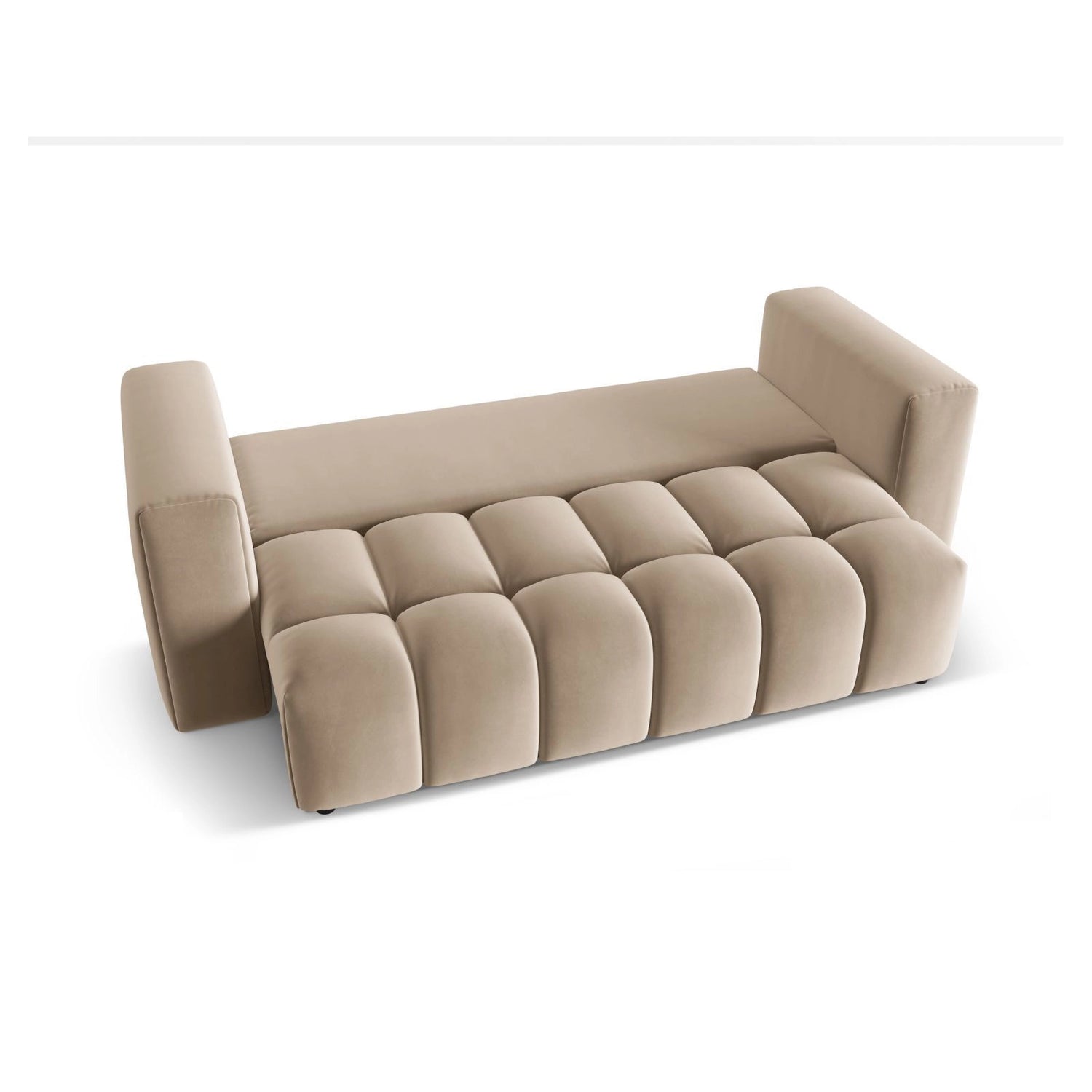 Verona Modulares 3-Sitzer Sofa aus Samt in Sand (Casino Lion), 252x98 cm von Cosmopolitan Design – Bild 5