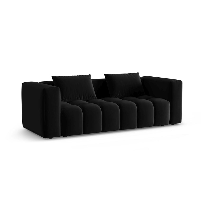 Verona Modulares 3-Sitzer Sofa aus Samt in Schwarz (Casino Black), 252x98 cm von Cosmopolitan Design – Bild 3