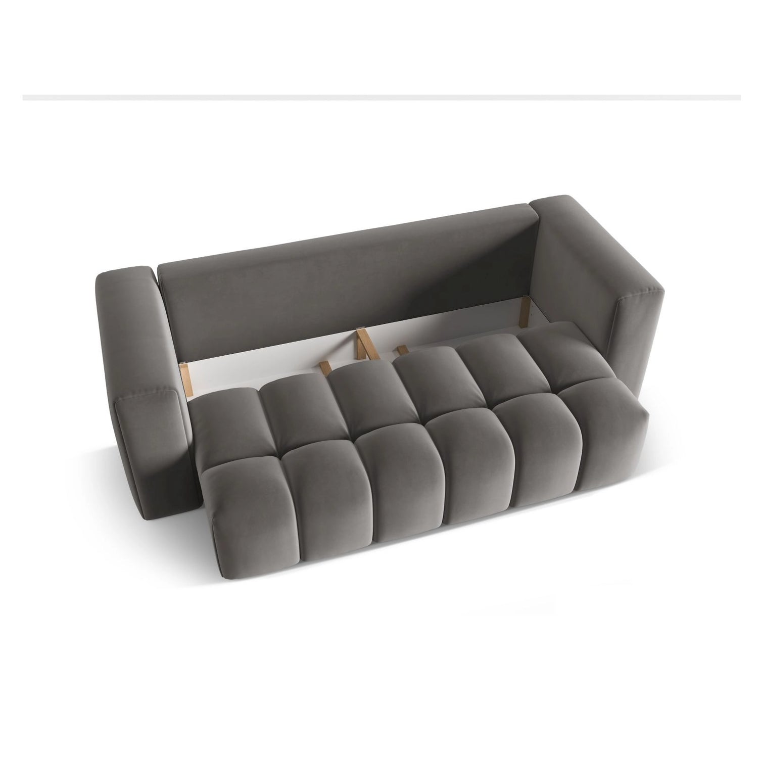 Verona Modulares 3-Sitzer Sofa aus Samt in Warmes Grau (Casino Anthracite), 252x98 cm von Cosmopolitan Design – Bild 4