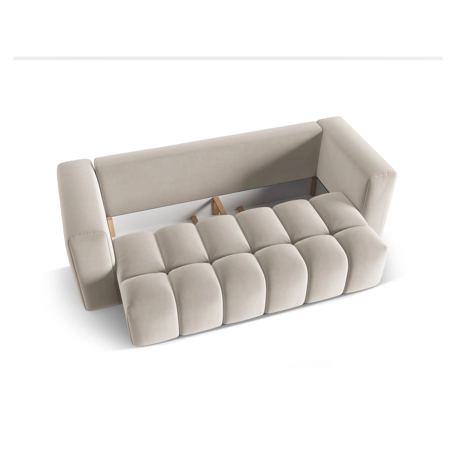 Verona Modulares 3-Sitzer Sofa aus Samt oder Strukturstoff, 252x98 cm von Cosmopolitan Design – Bild 4