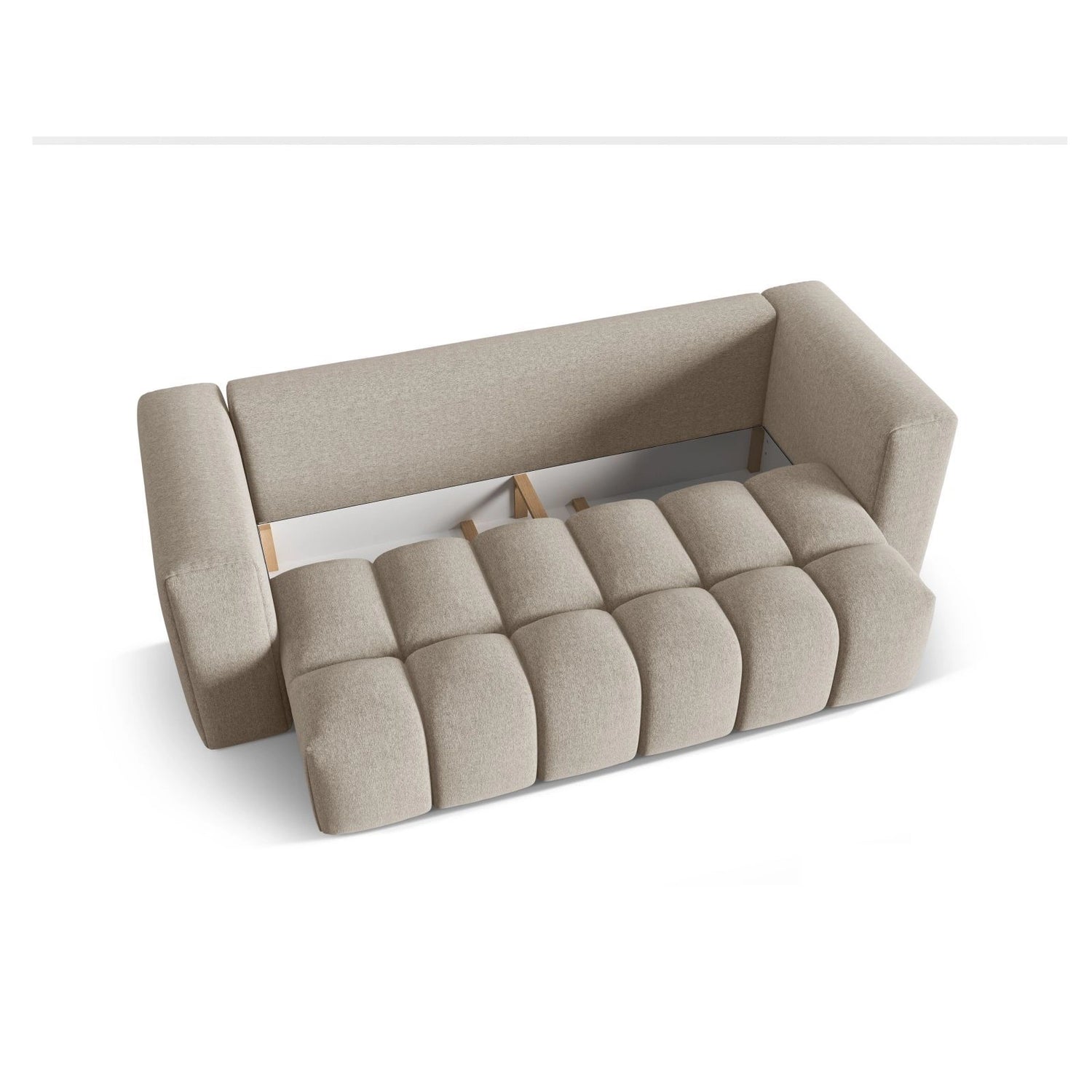 Verona Modulares 3-Sitzer Sofa aus Strukturierter Stoff in Sand (Sorella 05), 252x98 cm von Cosmopolitan Design – Bild 4