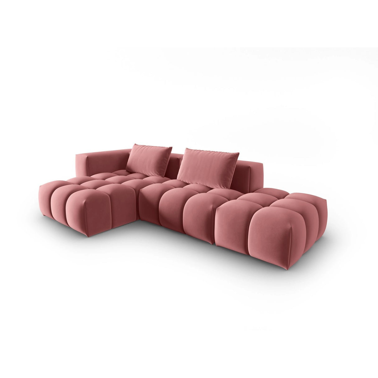 Verona Modulares 4-Sitzer Ecksofa, Linke Seite, aus Samt in Flamingo (Casino Salmon), 265x145 cm von Cosmopolitan Design – Bild 3