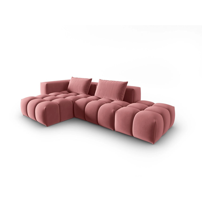 Verona Modulares 4-Sitzer Ecksofa, Linke Seite, aus Samt in Flamingo (Casino Salmon), 265x145 cm von Cosmopolitan Design – Bild 3