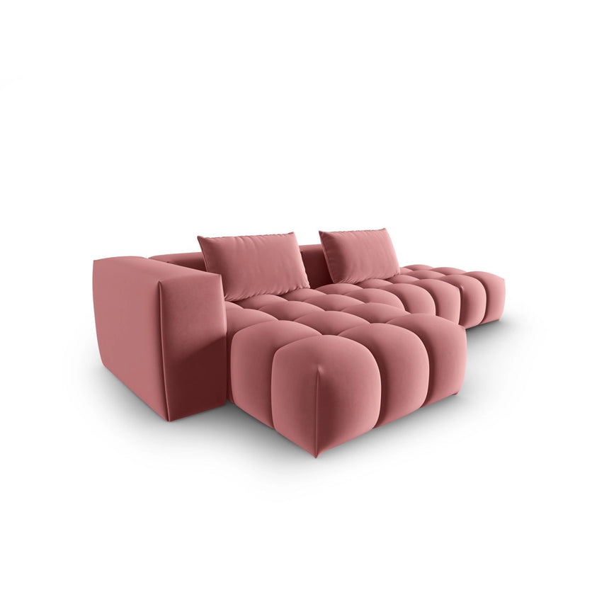 Verona Modulares 4-Sitzer Ecksofa, Linke Seite, aus Samt in Flamingo (Casino Salmon), 265x145 cm von Cosmopolitan Design – Bild 4