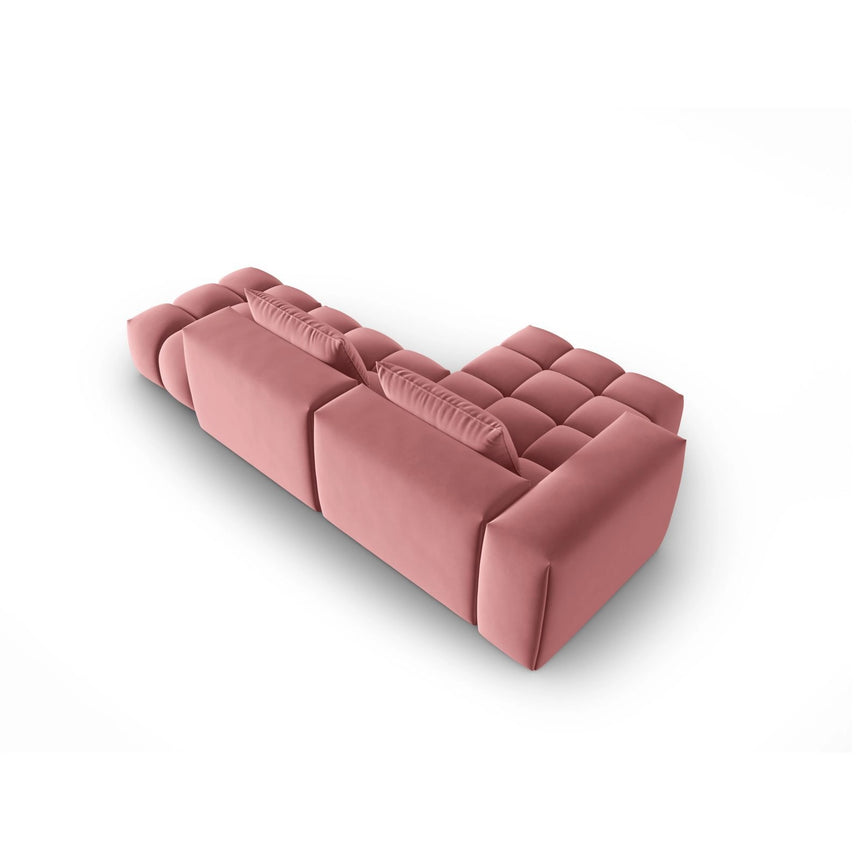 Verona Modulares 4-Sitzer Ecksofa, Linke Seite, aus Samt in Flamingo (Casino Salmon), 265x145 cm von Cosmopolitan Design – Bild 5