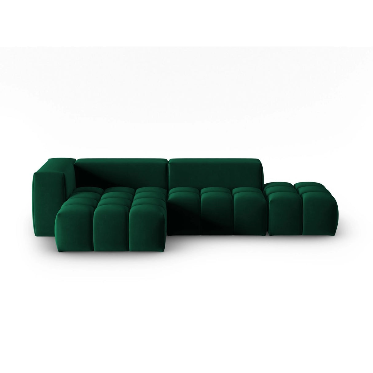 Verona Modulares 4-Sitzer Ecksofa, Linke Seite, aus Samt in Flaschengrün (Casino Deep Green), 265x145 cm von Cosmopolitan Design – Bild 1
