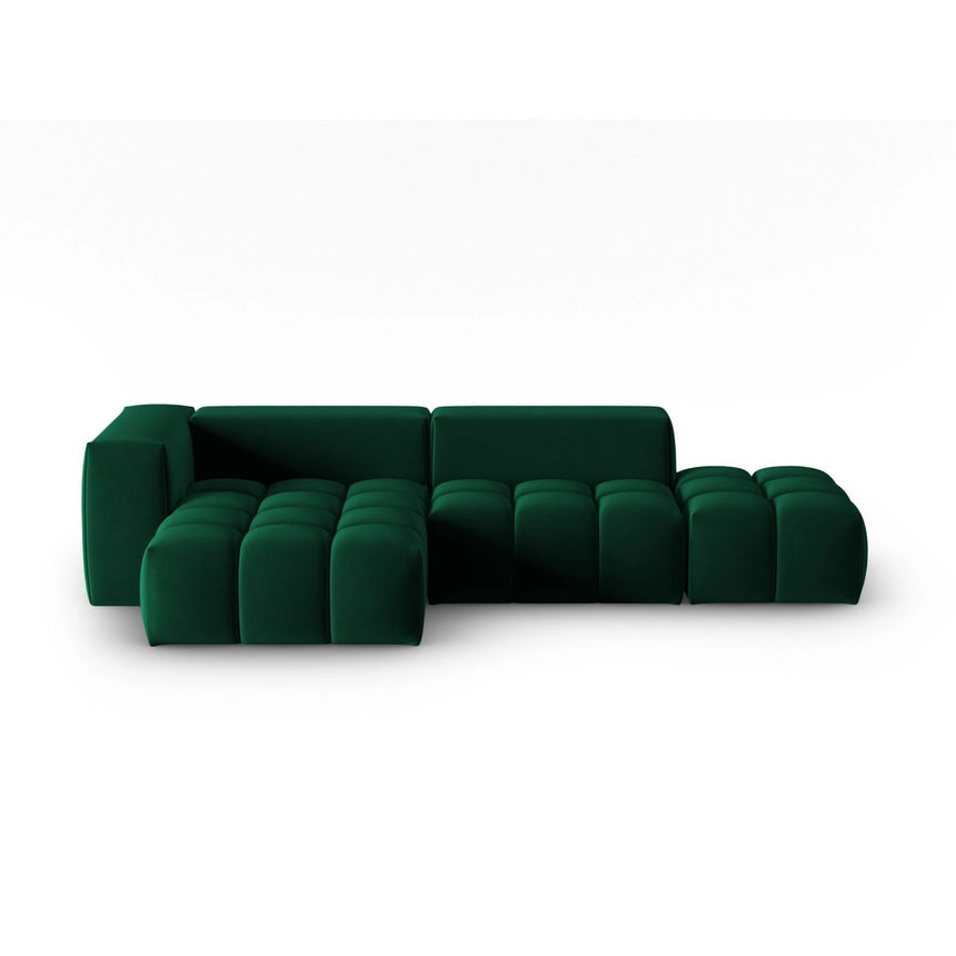 Verona Modulares 4-Sitzer Ecksofa, Linke Seite, aus Samt in Flaschengrün (Casino Deep Green), 265x145 cm von Cosmopolitan Design – Bild 1