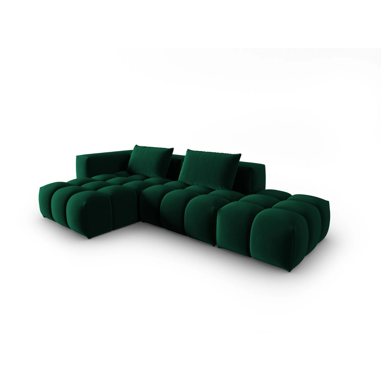 Verona Modulares 4-Sitzer Ecksofa, Linke Seite, aus Samt in Flaschengrün (Casino Deep Green), 265x145 cm von Cosmopolitan Design – Bild 3