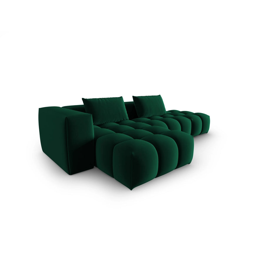 Verona Modulares 4-Sitzer Ecksofa, Linke Seite, aus Samt in Flaschengrün (Casino Deep Green), 265x145 cm von Cosmopolitan Design – Bild 4