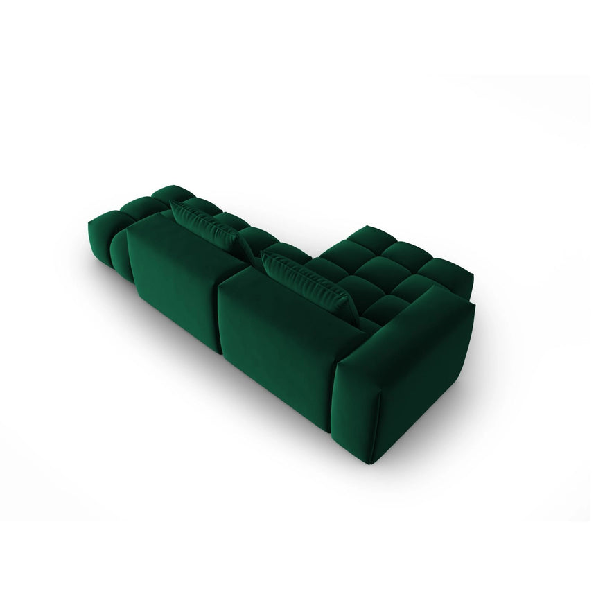 Verona Modulares 4-Sitzer Ecksofa, Linke Seite, aus Samt in Flaschengrün (Casino Deep Green), 265x145 cm von Cosmopolitan Design – Bild 5