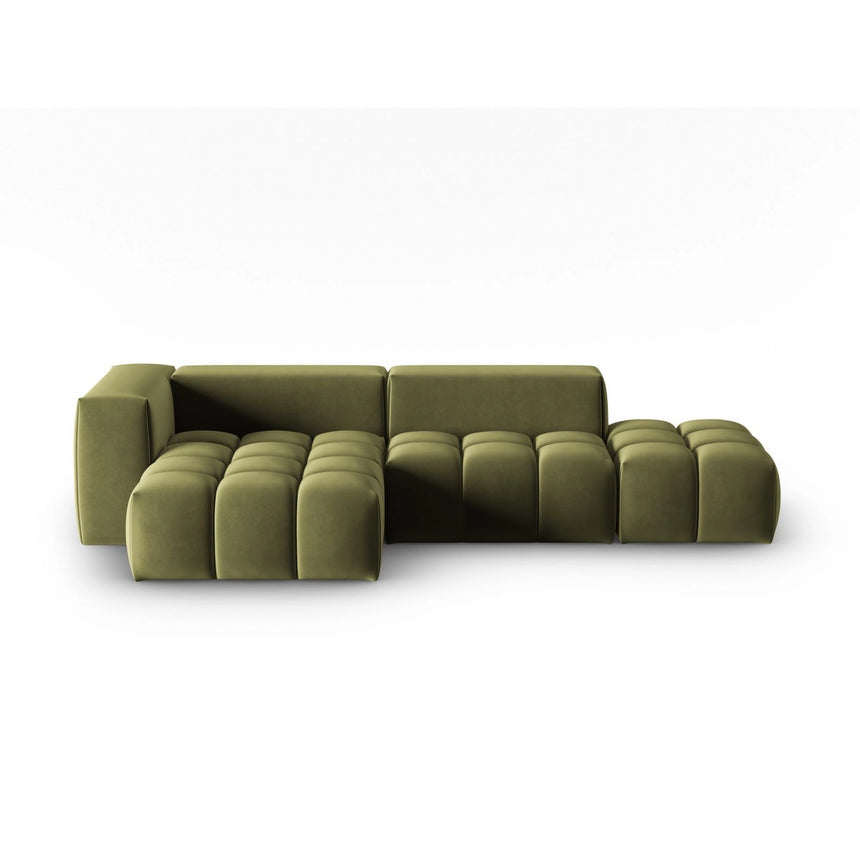 Verona Modulares 4-Sitzer Ecksofa, Linke Seite, aus Samt in Hellgrün (Casino Forest), 265x145 cm von Cosmopolitan Design – Bild 1