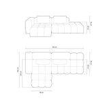 Verona Modulares 4-Sitzer Ecksofa, Linke Seite, aus Samt in Hellgrün (Casino Forest), 265x145 cm von Cosmopolitan Design – Bild 2