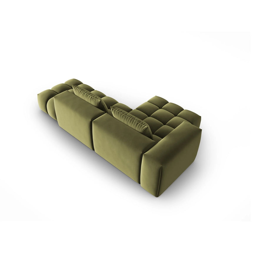Verona Modulares 4-Sitzer Ecksofa, Linke Seite, aus Samt in Hellgrün (Casino Forest), 265x145 cm von Cosmopolitan Design – Bild 5