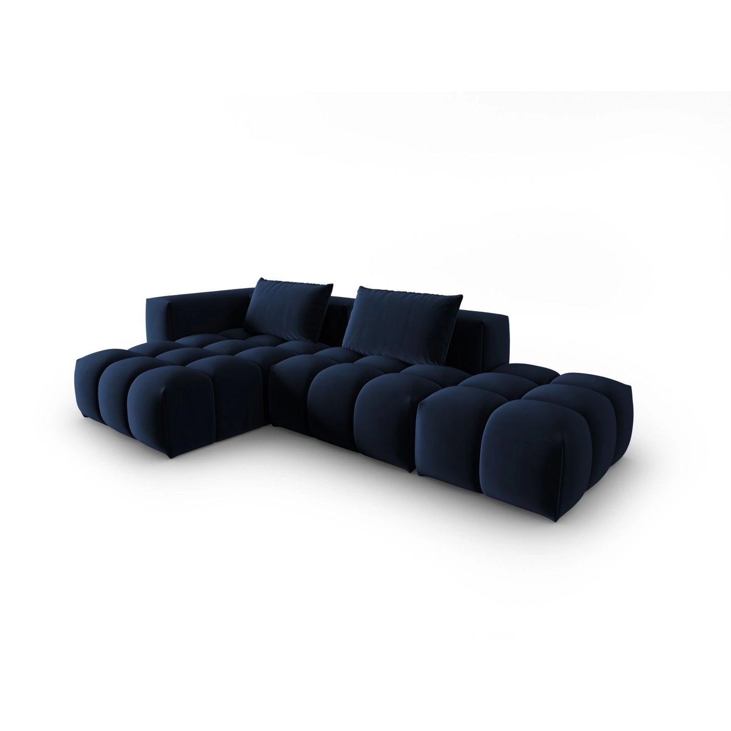 Verona Modulares 4-Sitzer Ecksofa, Linke Seite, aus Samt in Königsblau (Casino Deep Blue), 265x145 cm von Cosmopolitan Design – Bild 3
