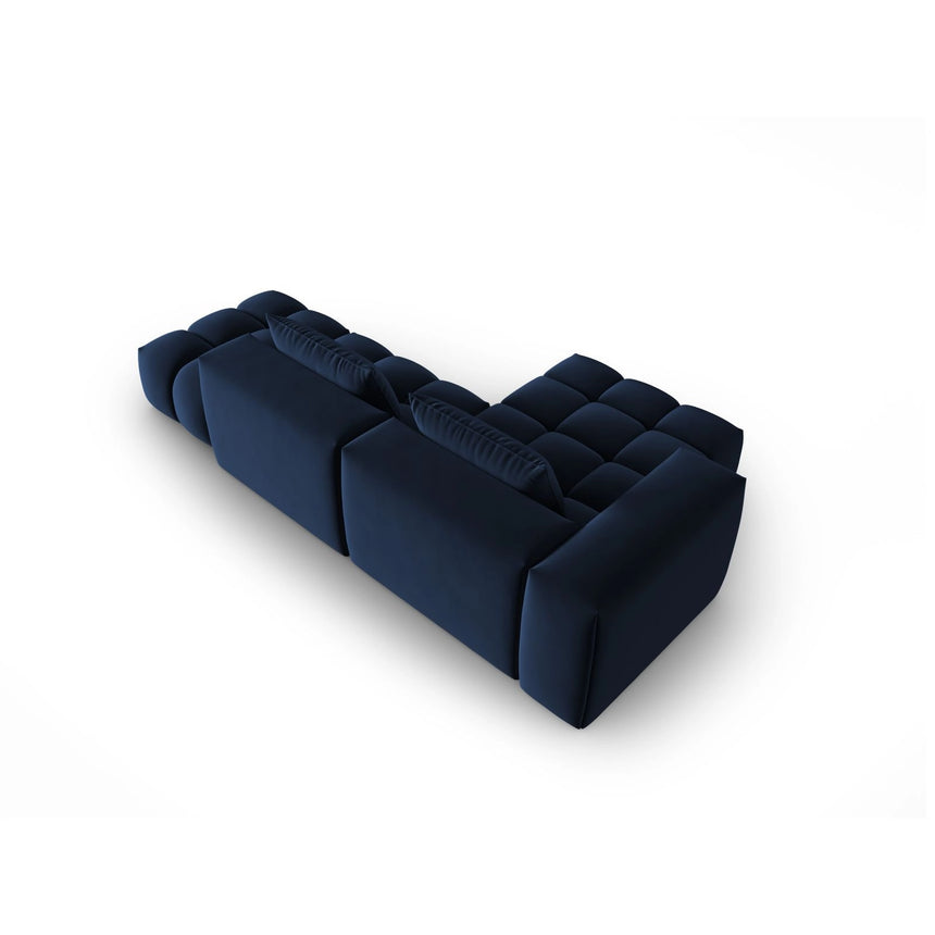 Verona Modulares 4-Sitzer Ecksofa, Linke Seite, aus Samt in Königsblau (Casino Deep Blue), 265x145 cm von Cosmopolitan Design – Bild 5