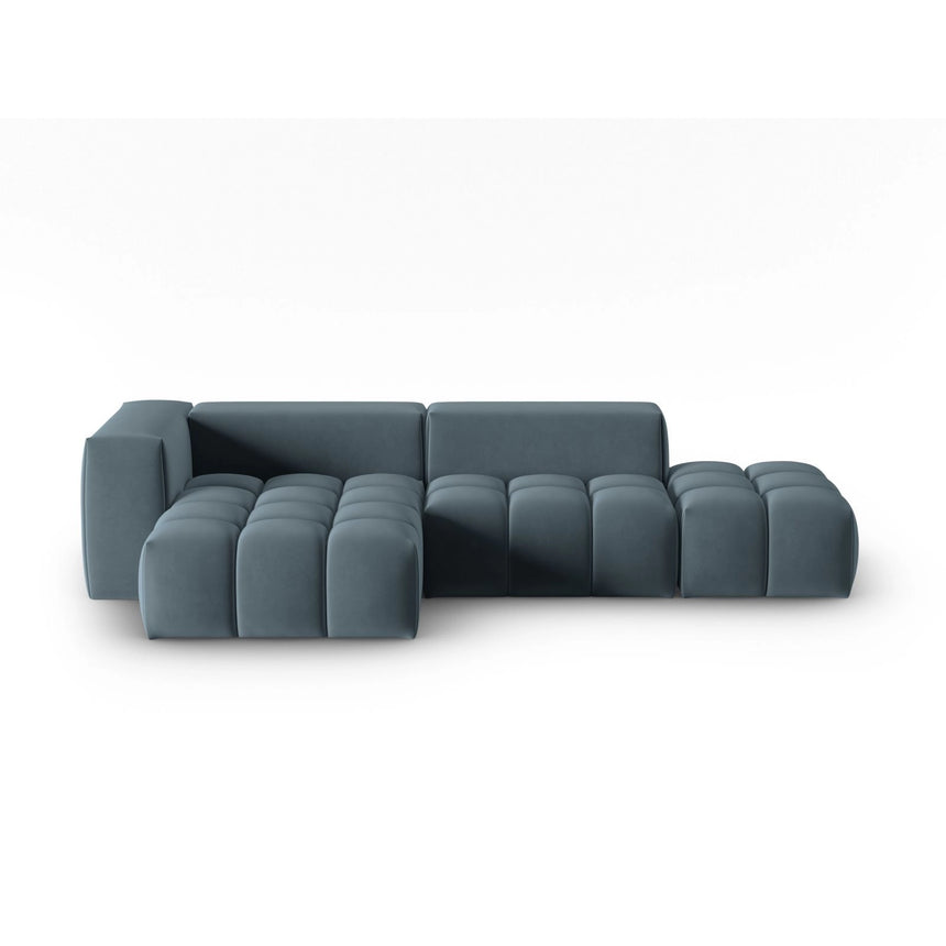Verona Modulares 4-Sitzer Ecksofa, Linke Seite, aus Samt in Pastellblau (Casino Dark Blue), 265x145 cm von Cosmopolitan Design – Bild 1