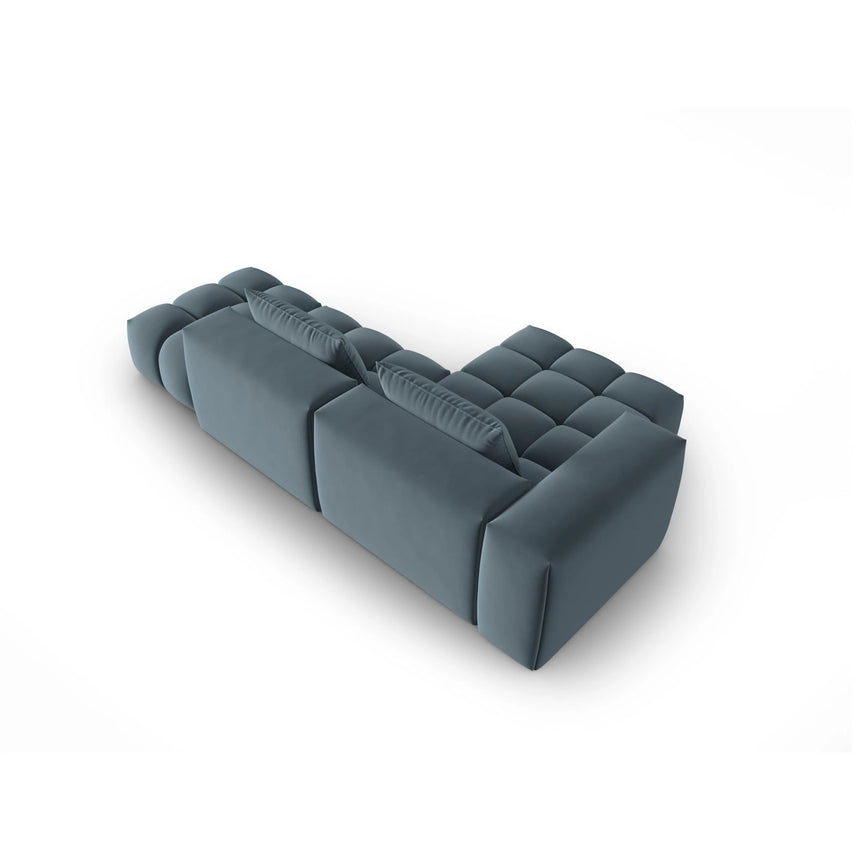 Verona Modulares 4-Sitzer Ecksofa, Linke Seite, aus Samt in Pastellblau (Casino Dark Blue), 265x145 cm von Cosmopolitan Design – Bild 5