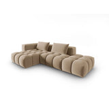 Verona Modulares 4-Sitzer Ecksofa, Linke Seite, aus Samt in Sand (Casino Lion), 265x145 cm von Cosmopolitan Design – Bild 3