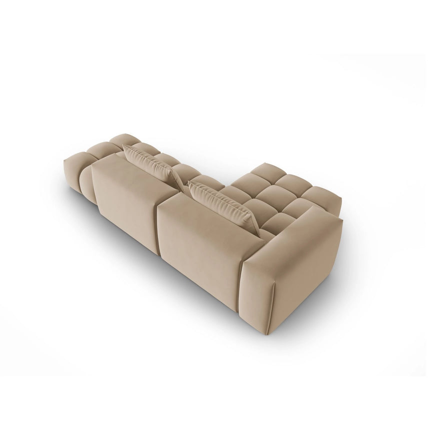Verona Modulares 4-Sitzer Ecksofa, Linke Seite, aus Samt in Sand (Casino Lion), 265x145 cm von Cosmopolitan Design – Bild 5