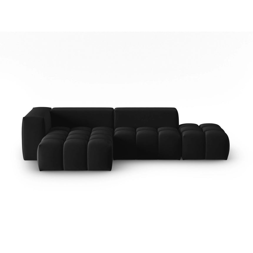 Verona Modulares 4-Sitzer Ecksofa, Linke Seite, aus Samt in Schwarz (Casino Black), 265x145 cm von Cosmopolitan Design – Bild 1