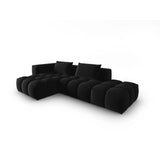 Verona Modulares 4-Sitzer Ecksofa, Linke Seite, aus Samt in Schwarz (Casino Black), 265x145 cm von Cosmopolitan Design – Bild 3