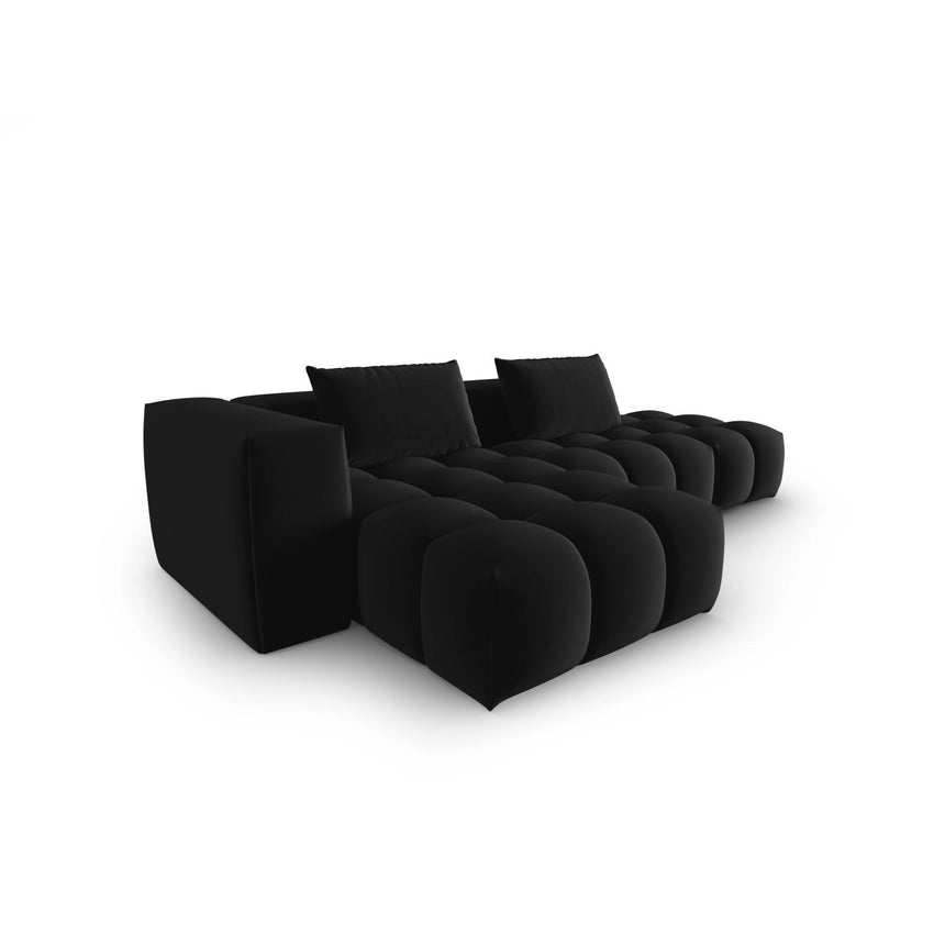Verona Modulares 4-Sitzer Ecksofa, Linke Seite, aus Samt in Schwarz (Casino Black), 265x145 cm von Cosmopolitan Design – Bild 4