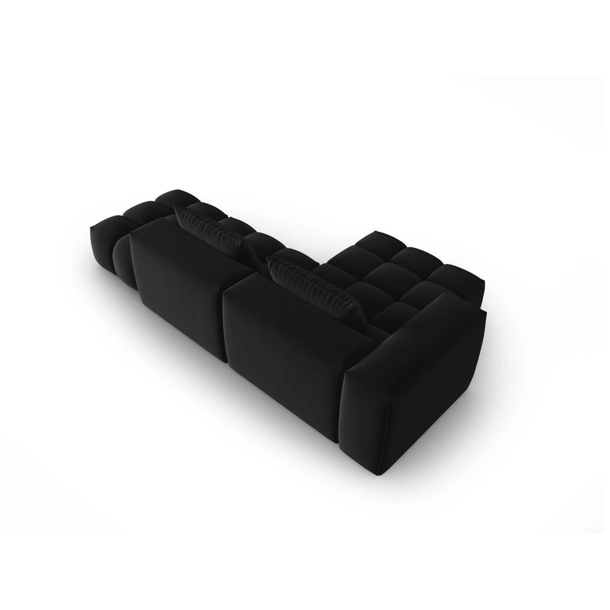 Verona Modulares 4-Sitzer Ecksofa, Linke Seite, aus Samt in Schwarz (Casino Black), 265x145 cm von Cosmopolitan Design – Bild 5