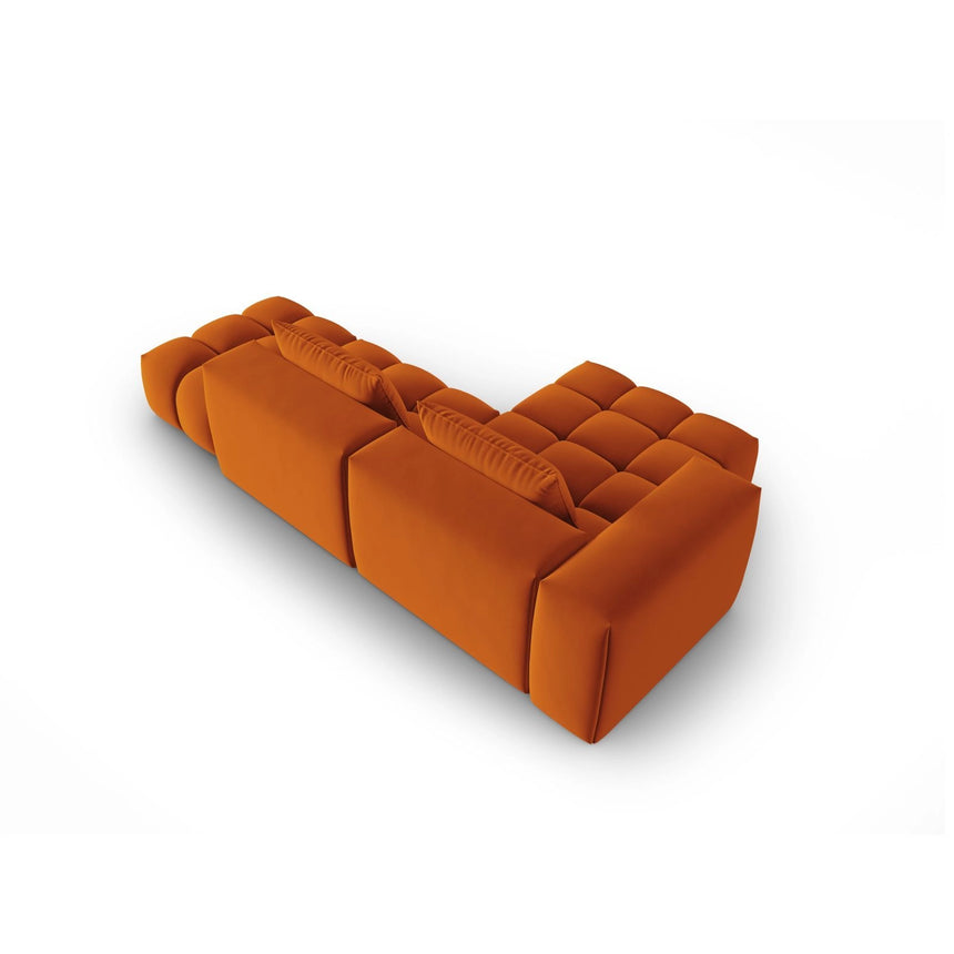 Verona Modulares 4-Sitzer Ecksofa, Linke Seite, aus Samt in Terrakotta (Casino Terracota), 265x145 cm von Cosmopolitan Design – Bild 5