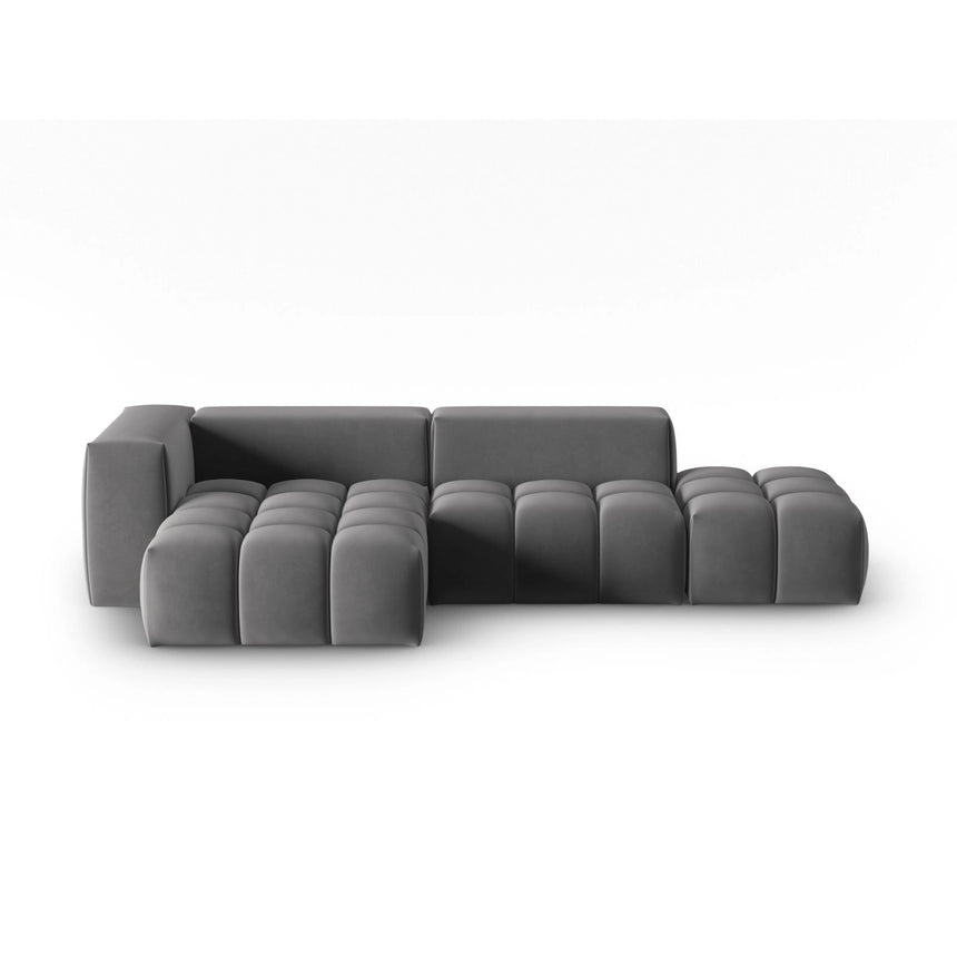 Verona Modulares 4-Sitzer Ecksofa, Linke Seite, aus Samt in Warmes Grau (Casino Anthracite), 265x145 cm von Cosmopolitan Design – Bild 1
