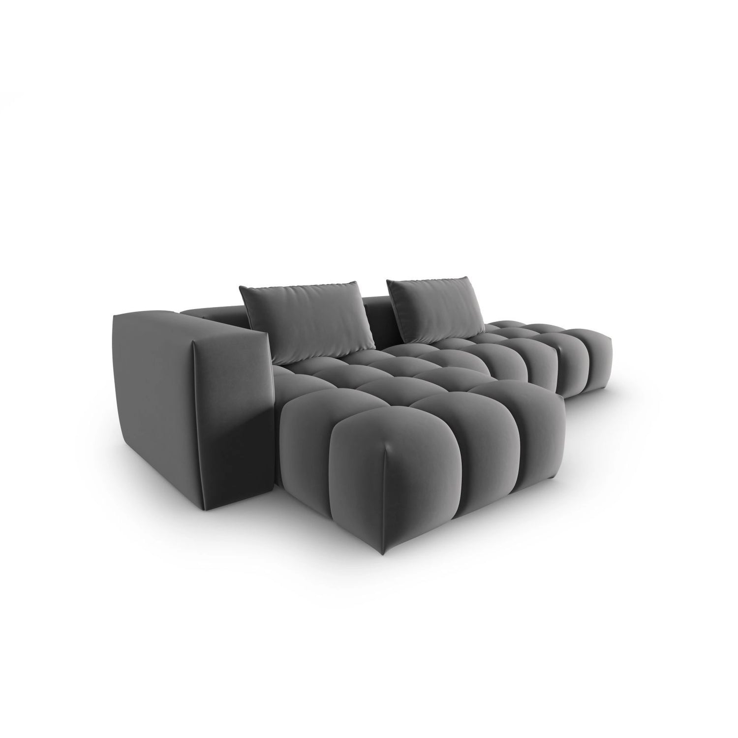 Verona Modulares 4-Sitzer Ecksofa, Linke Seite, aus Samt in Warmes Grau (Casino Anthracite), 265x145 cm von Cosmopolitan Design – Bild 4
