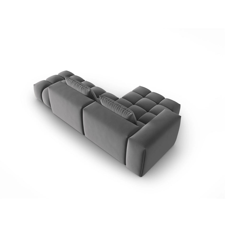 Verona Modulares 4-Sitzer Ecksofa, Linke Seite, aus Samt in Warmes Grau (Casino Anthracite), 265x145 cm von Cosmopolitan Design – Bild 5