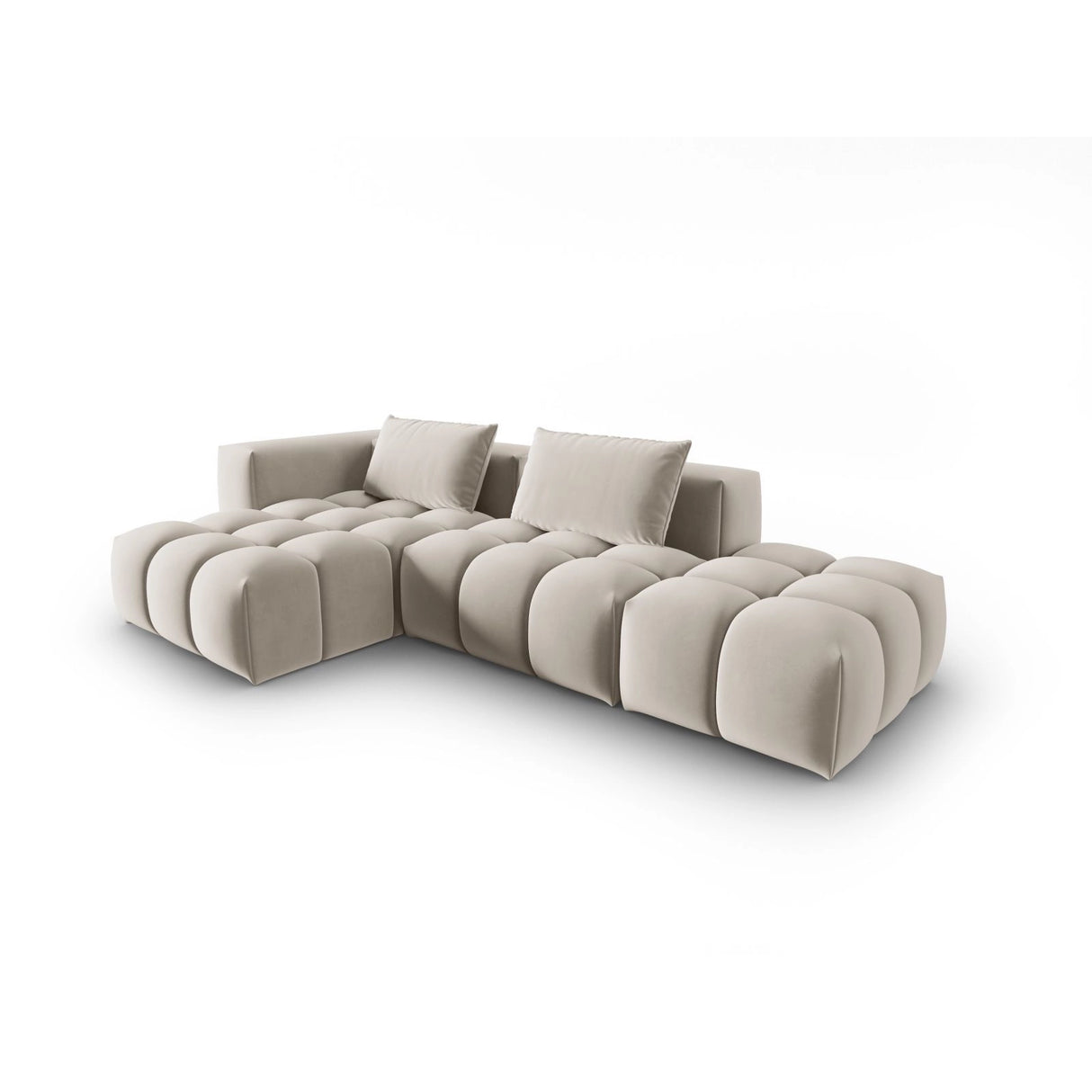 Verona Modulares 4-Sitzer Ecksofa, Linke Seite, aus Samt oder Strukturstoff, 265x145 cm von Cosmopolitan Design – Bild 3