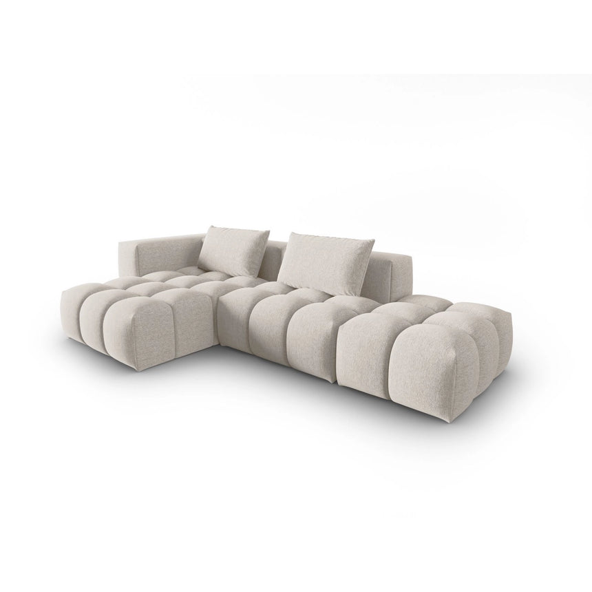 Verona Modulares 4-Sitzer Ecksofa, Linke Seite, aus Strukturierter Stoff in Beige (Sorella 03), 265x145 cm von Cosmopolitan Design – Bild 3