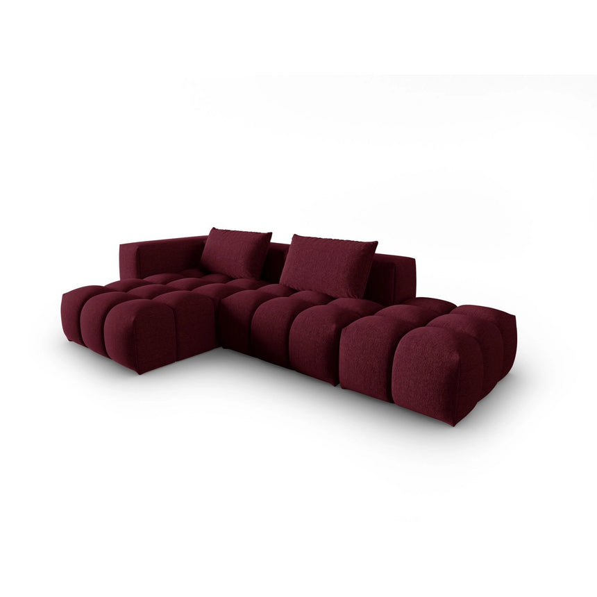 Verona Modulares 4-Sitzer Ecksofa, Linke Seite, aus Strukturierter Stoff in Burgund (Sorella 59), 265x145 cm von Cosmopolitan Design – Bild 3