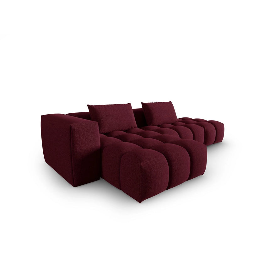 Verona Modulares 4-Sitzer Ecksofa, Linke Seite, aus Strukturierter Stoff in Burgund (Sorella 59), 265x145 cm von Cosmopolitan Design – Bild 4