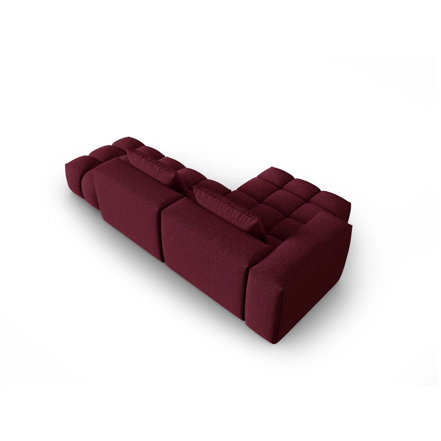 Verona Modulares 4-Sitzer Ecksofa, Linke Seite, aus Strukturierter Stoff in Burgund (Sorella 59), 265x145 cm von Cosmopolitan Design – Bild 5