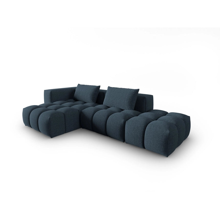 Verona Modulares 4-Sitzer Ecksofa, Linke Seite, aus Strukturierter Stoff in Dunkelblau (Sorella 77), 265x145 cm von Cosmopolitan Design – Bild 3