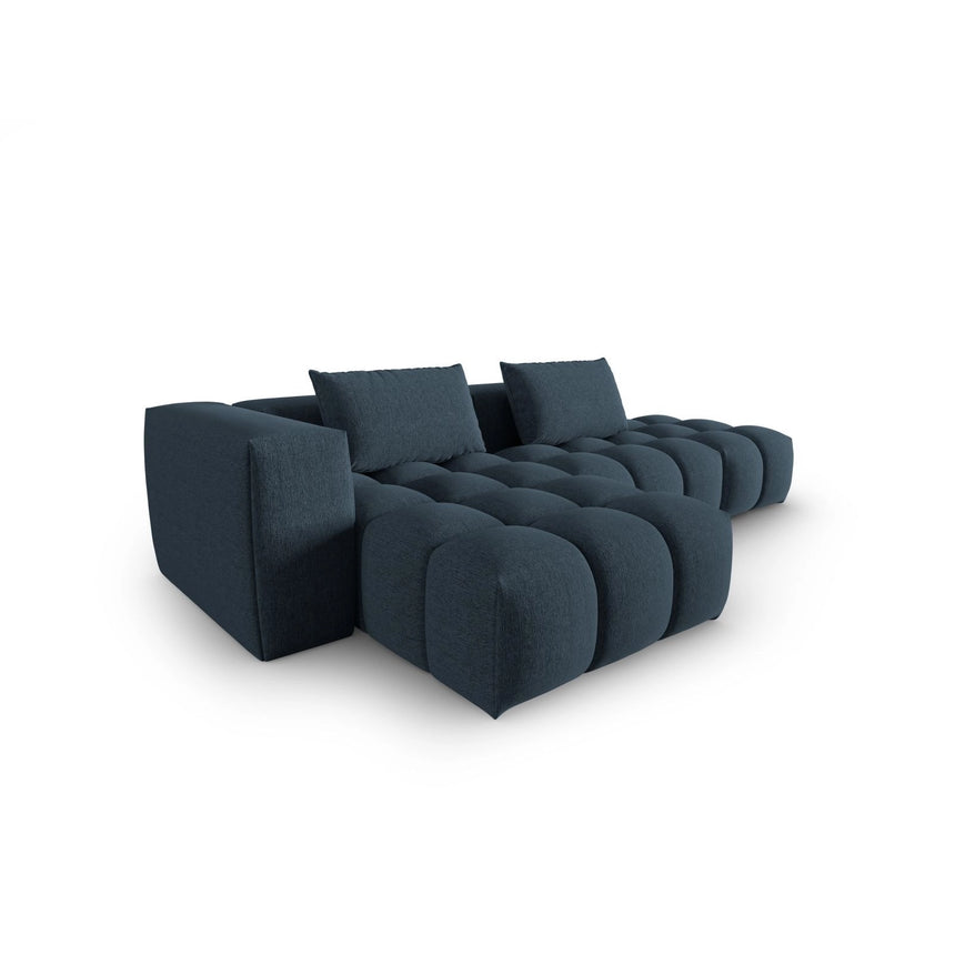 Verona Modulares 4-Sitzer Ecksofa, Linke Seite, aus Strukturierter Stoff in Dunkelblau (Sorella 77), 265x145 cm von Cosmopolitan Design – Bild 4