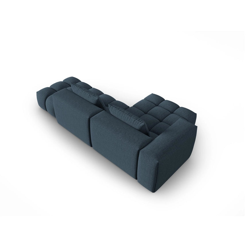 Verona Modulares 4-Sitzer Ecksofa, Linke Seite, aus Strukturierter Stoff in Dunkelblau (Sorella 77), 265x145 cm von Cosmopolitan Design – Bild 5
