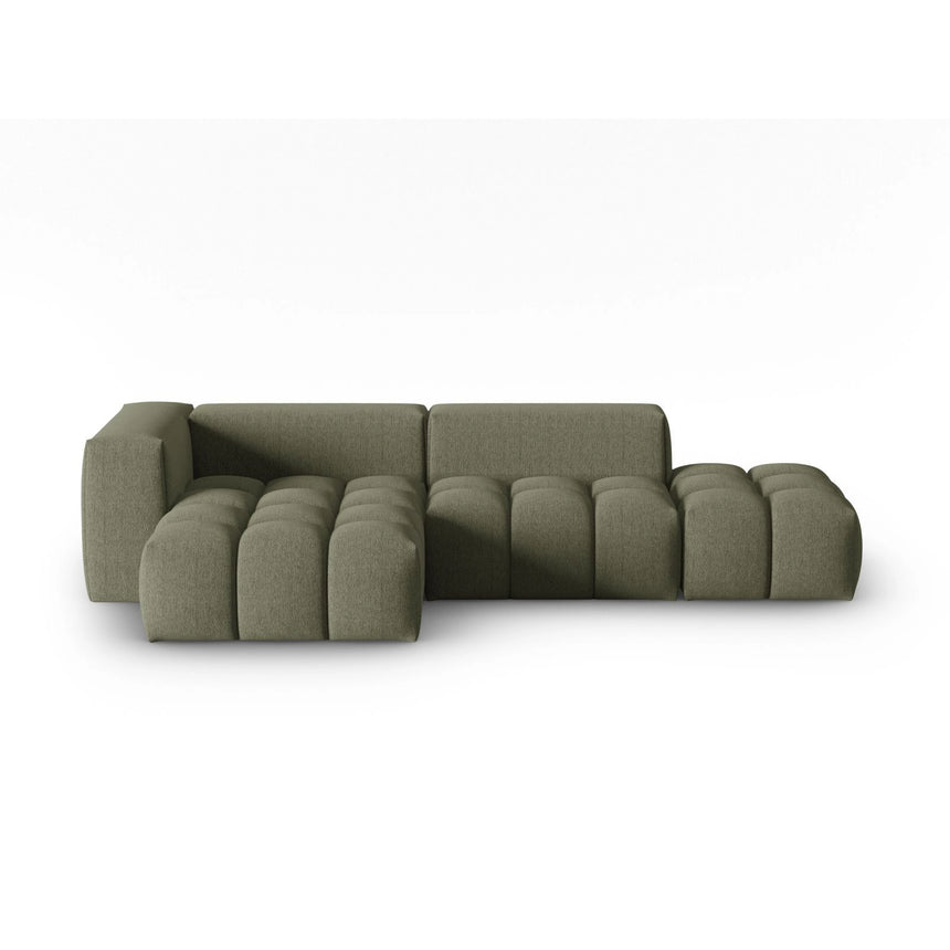 Verona Modulares 4-Sitzer Ecksofa, Linke Seite, aus Strukturierter Stoff in Dunkles olivgrün (Sorella 34), 265x145 cm von Cosmopolitan Design – Bild 1