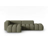 Verona Modulares 4-Sitzer Ecksofa, Linke Seite, aus Strukturierter Stoff in Dunkles olivgrün (Sorella 34), 265x145 cm von Cosmopolitan Design – Bild 1